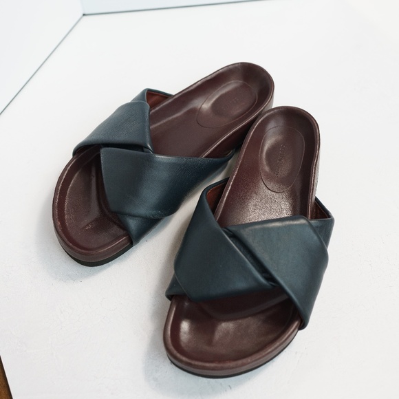 CELINE Twist Leather Mules | Slide Sandals | Black | 38 / 8.5 - Picture 1 of 11